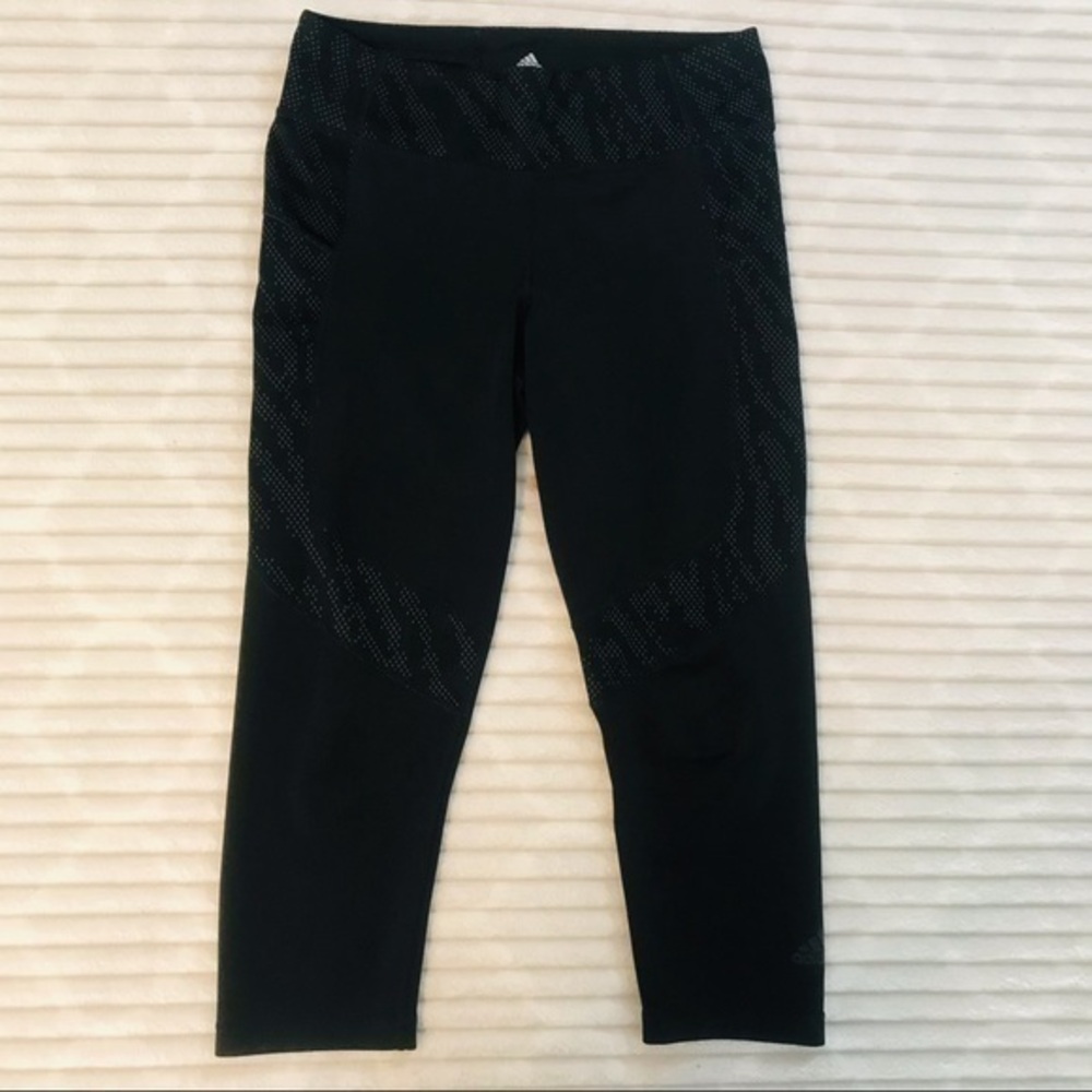 Adidas Designed 2 Move D2M Digicraft Capri Leggings Tights Size Small Black